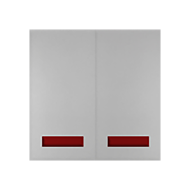 Выключатель двухклавишный с подсветкой Ecoplast LK45 Серебристый металлик (в сборе)