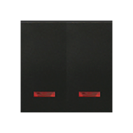 Выключатель двухклавишный с подсветкой Ecoplast LK45 Черный бархат (в сборе) 