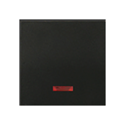 Выключатель одноклавишный с подсветкой Ecoplast LK45 Черный бархат (в сборе) 