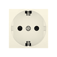 Розетка с заземлением, винтовые клеммы Ecoplast LK45 Бежевый (в сборе)