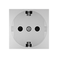 Розетка с заземлением, винтовые клеммы Ecoplast LK45 Серебристый металлик (в сборе)