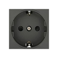 Розетка с заземлением, винтовые клеммы Ecoplast LK45 Черный бархат (в сборе)