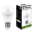 Лампа светодиодная Feron LB-93 A60 12W 4000K 230V E27 белый свет 