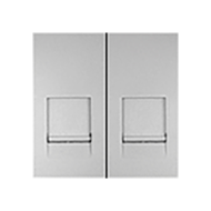 Розетка телефонная двойная 2xRJ11 Ecoplast LK45 Серебристый металлик (в сборе) 