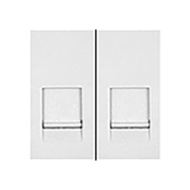 Розетка телефонная двойная 2xRJ11 Ecoplast LK45 Белый (в сборе)