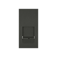 Розетка телефонная 1xRJ11 на 1 модуль Ecoplast LK45 Черный бархат (в сборе)