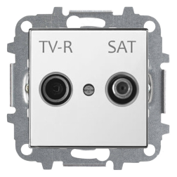 Розетка TV / SAT проходная ABB Sky Белый (в сборе) 