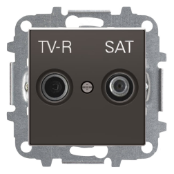 Розетка TV / SAT проходная ABB Sky Черный бархат (в сборе) 