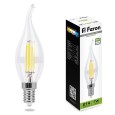 Лампа филаментная светодиодная свеча на ветру Feron LB-167 7W 4000K 230V 740lm E14 DIM filament 