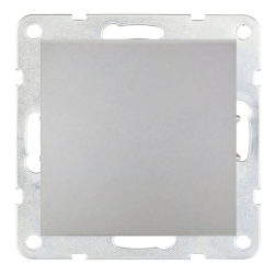 Выключатель одноклавишный Ecoplast LK60 Серебристый металлик (в сборе) 