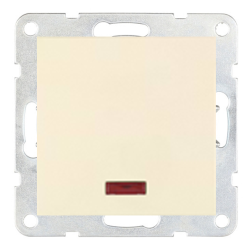 Выключатель одноклавишный с подсветкой Ecoplast LK60 Бежевый (в сборе) 