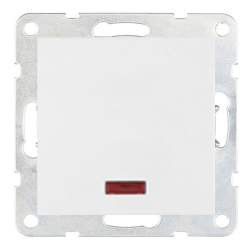 Выключатель одноклавишный с подсветкой Ecoplast LK60 Белый (в сборе) 