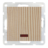 Переключатель одноклавишный (проходной) с подсветкой Ecoplast LK60 Сосна (в сборе) 