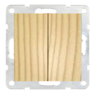 Переключатель двухклавишный (проходной) Ecoplast LK60 Сосна (в сборе) 