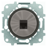 Розетка телефонная 1xRJ11 ABB Sky moon Стекло Черное (в сборе) 