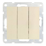 Выключатель трехклавишный Ecoplast LK60 Бежевый (в сборе)