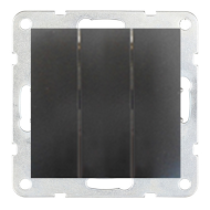 Выключатель трехклавишный Ecoplast LK60 Черный бархат (в сборе)