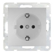 Розетка с заземлением, винтовые клеммы Ecoplast LK60 Серебристый металлик (в сборе)