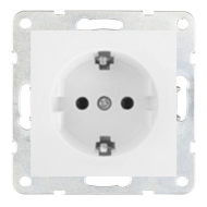 Розетка с заземлением, винтовые клеммы Ecoplast LK60 Белый (в сборе)