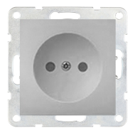 Розетка без заземления Ecoplast LK60 Серебристый металлик (в сборе) 