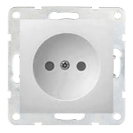 Розетка без заземления Ecoplast LK60 Белый (в сборе) 