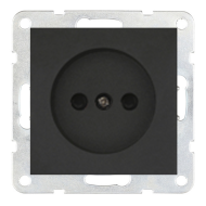 Розетка без заземления Ecoplast LK60 Черный бархат (в сборе) 