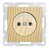 Розетка без заземления Ecoplast LK60 Сосна (в сборе) 