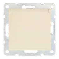 Розетка с заземлением и с крышкой Ecoplast LK60 Бежевый (в сборе) 