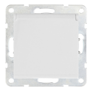 Розетка с заземлением и с крышкой Ecoplast LK60 Белый (в сборе) 