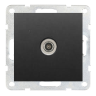 Розетка TV простая Ecoplast LK60 Черный бархат (в сборе) 