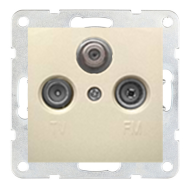 Розетка TV / SAT простая Ecoplast LK60 Бежевый (в сборе) 