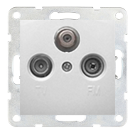 Розетка TV / SAT простая Ecoplast LK60 Белый (в сборе) 