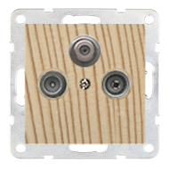 Розетка TV / SAT простая Ecoplast LK60 Сосна (в сборе) 