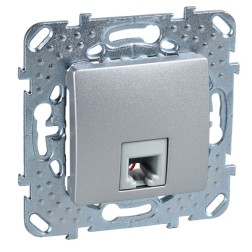 Телефонная розетка  1хRJ11 (4 контакта)  SE Unica Top, алюминий 