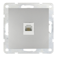Розетка телефонная 1xRJ11 Ecoplast LK60 Серебристый металлик (в сборе) 