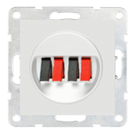 Розетка аккустическая двойная Ecoplast LK60 Белый (в сборе) 