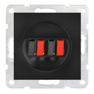 Розетка аккустическая двойная Ecoplast LK60 Черный бархат (в сборе) 