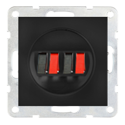 Розетка аккустическая двойная Ecoplast LK60 Черный бархат (в сборе) 