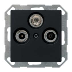 Розетка TV / SAT проходная Gira E2 Черный матовый (в сборе) 