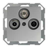 Розетка TV / SAT проходная Gira E2 Нержавеющая сталь (в сборе) 