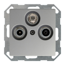 Розетка TV / SAT проходная Gira E2 Нержавеющая сталь (в сборе) 