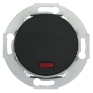 Выключатель одноклавишный с подсветкой Ecoplast Vintage Classic Черный (в сборе) 