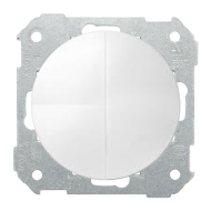 Выключатель двухклавишный Simon Simon 88 Белый (в сборе) 