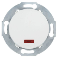 Переключатель одноклавишный (проходной) с подсветкой Ecoplast Vintage Classic Белый (в сборе) 