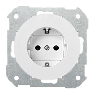 Розетка с заземлением и со шторками, самозажимные клеммы Simon Simon 88 Белый (в сборе) 