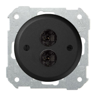 Розетка аккустическая двойная Simon Simon 88 Графит (в сборе) 