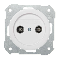 Розетка TV / SAT проходная Simon Simon 88 Белый (в сборе) 