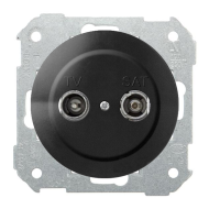 Розетка TV / SAT проходная Simon Simon 88 Графит (в сборе) 