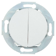 Выключатель двухклавишный Ecoplast Vintage Classic Белый (в сборе)