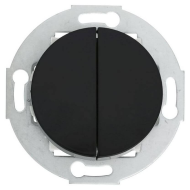 Выключатель двухклавишный Ecoplast Vintage Classic Черный (в сборе)